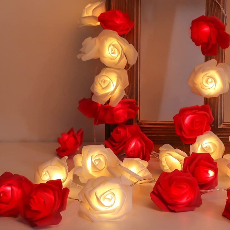 Led flower string light in different colors