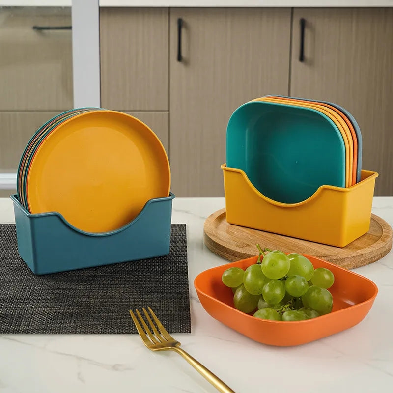 8pcs mini snacks plates with stand