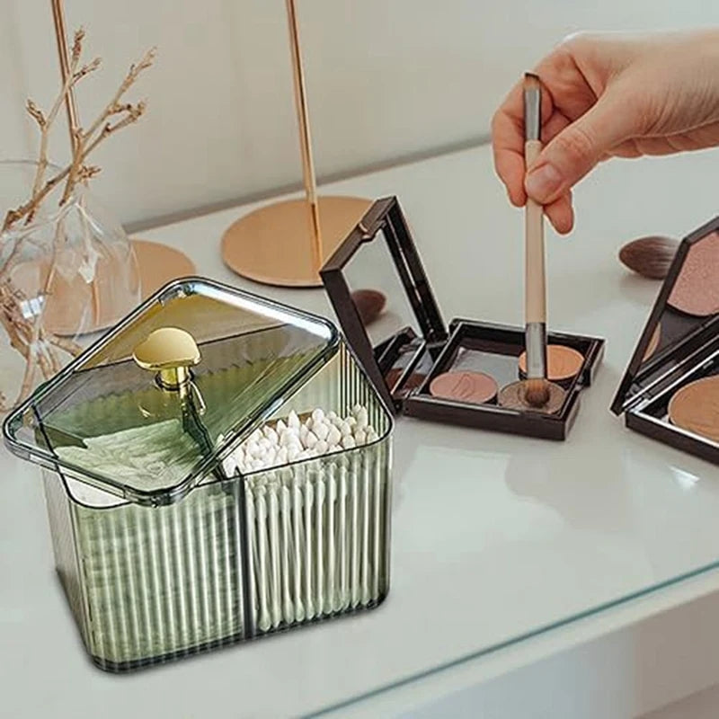 Cotton bud holder + cosmetics organizer