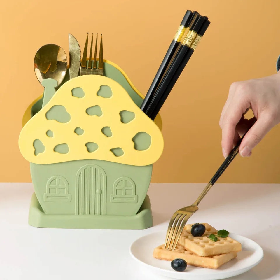 Mushroom design cutlery holder random colour