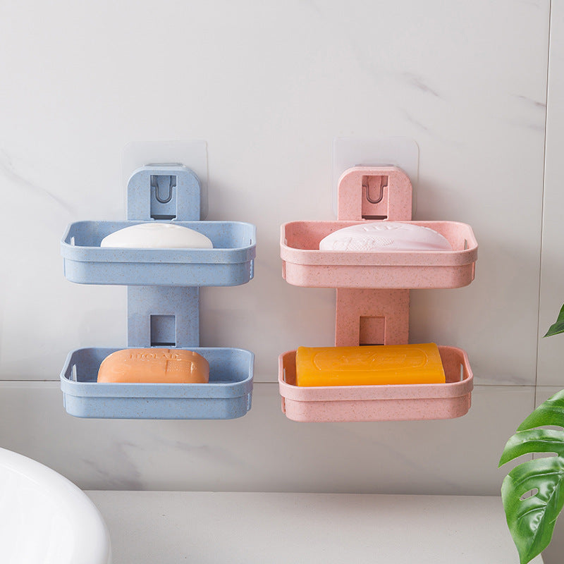 Water draining 2 layer soap holder - Wall mounted soap holder