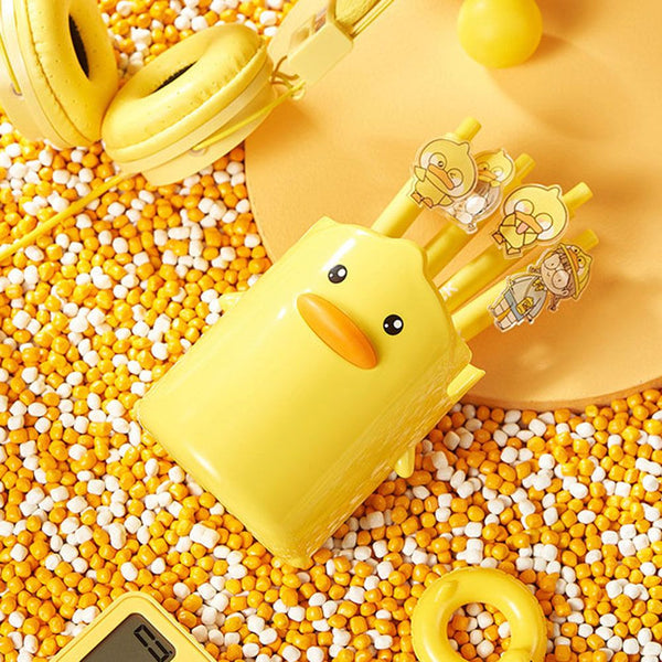 Multi purpose duck holder beautiful yellow color duck pen holder