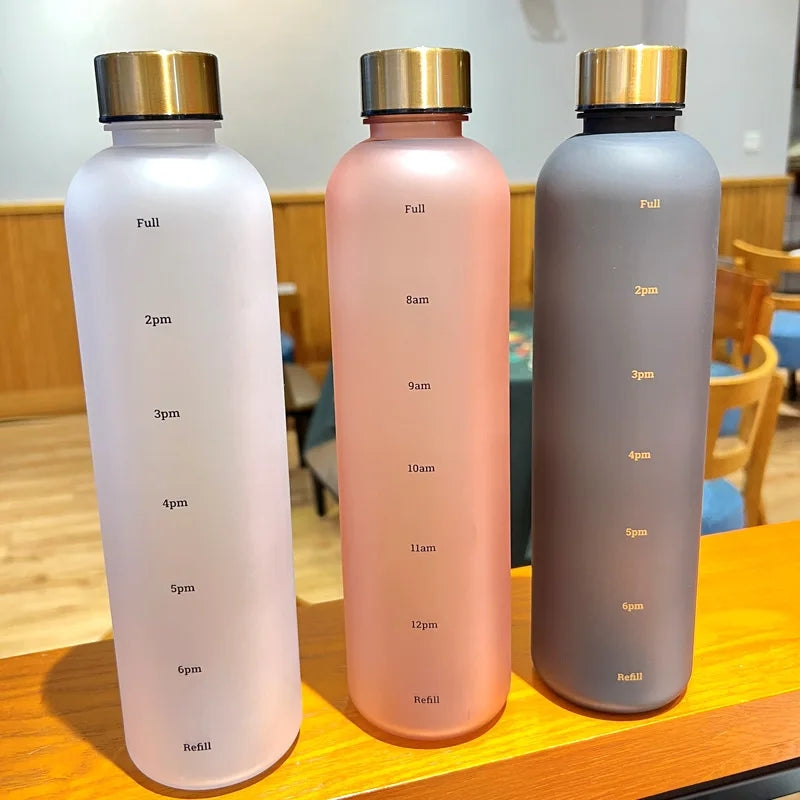 Motivational Reusable water bottle - Colorful plastic body bottle - One liter water Bottle