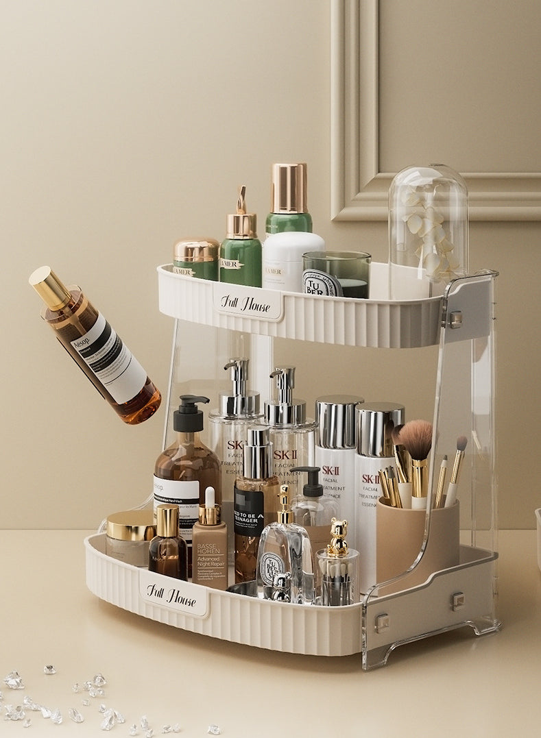 2 layer desktop cosmetics organizer