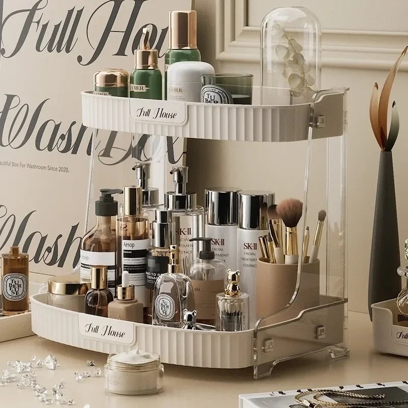 2 layer desktop cosmetics organizer