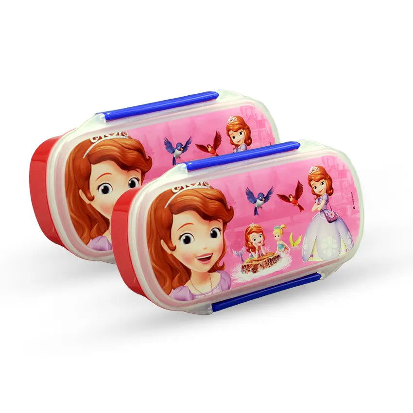 Bento Lunch Box M-2 2 pc set - 600ml With Sticker red
