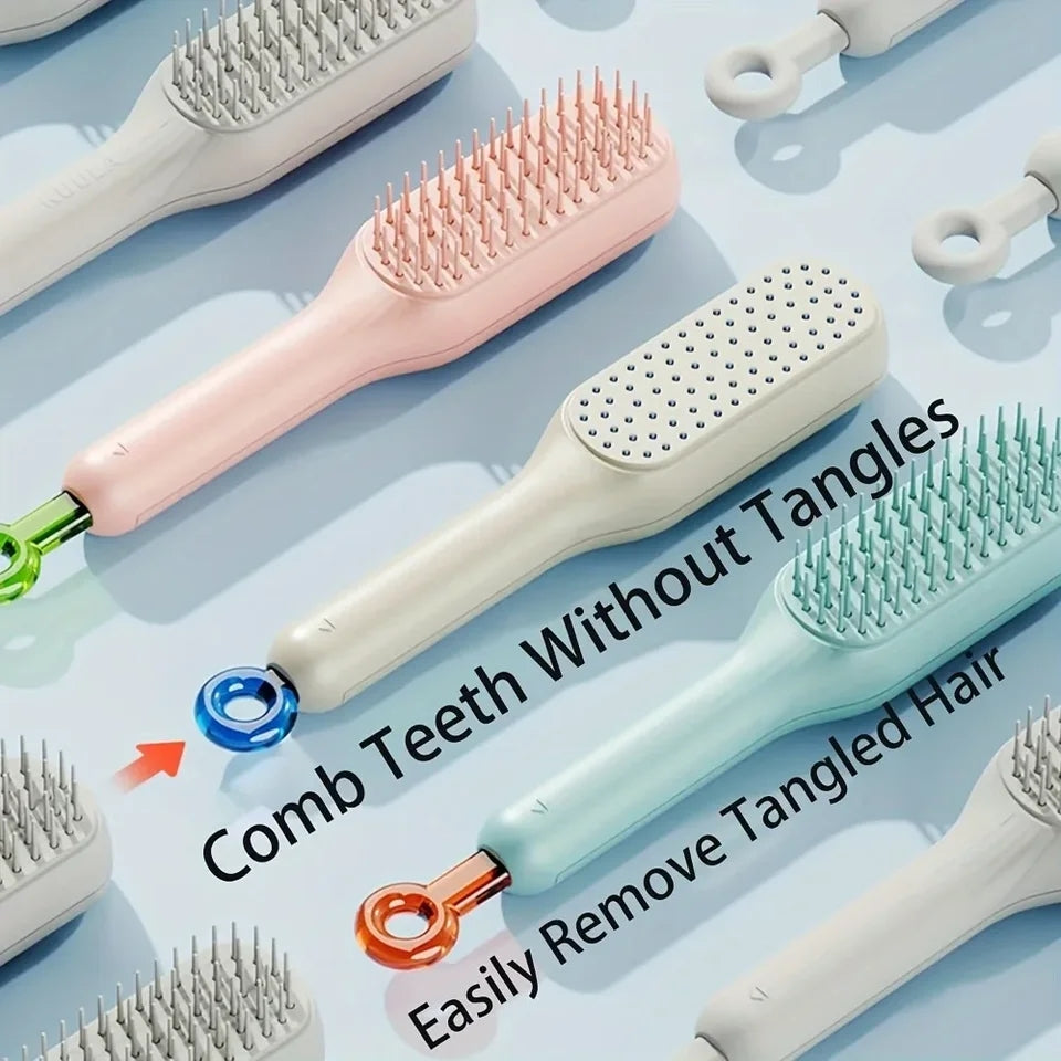 Multipurpose Self Cleaning Hairbrush