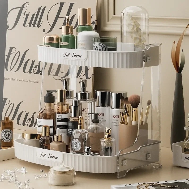 2 layer desktop cosmetics organizer