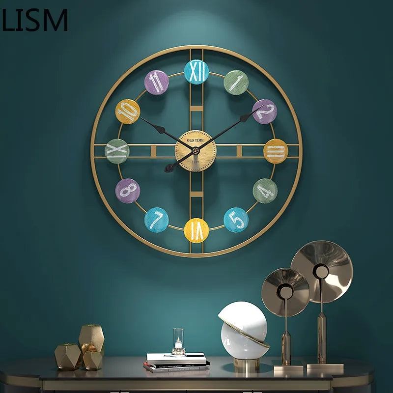 Imported metallic colorful digit clock