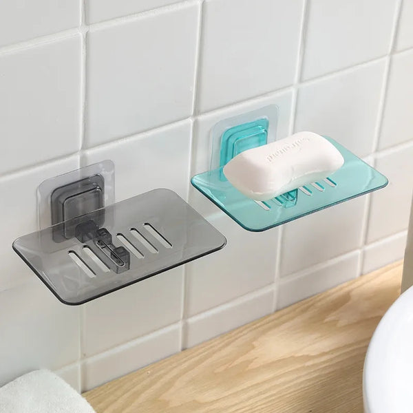 Transparent wall mounted soap holder