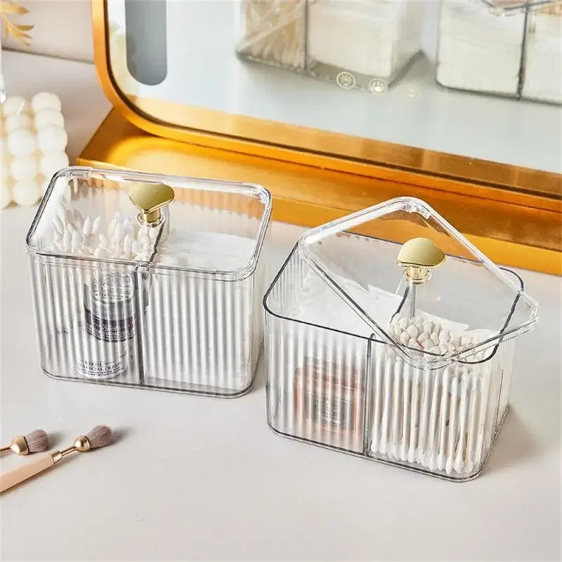 Cotton bud holder + cosmetics organizer
