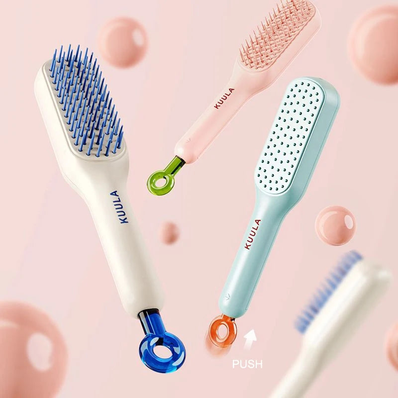 Multipurpose Self Cleaning Hairbrush