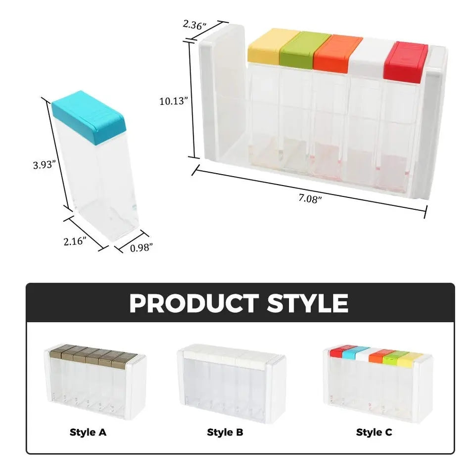 Transparenr spice jar set.