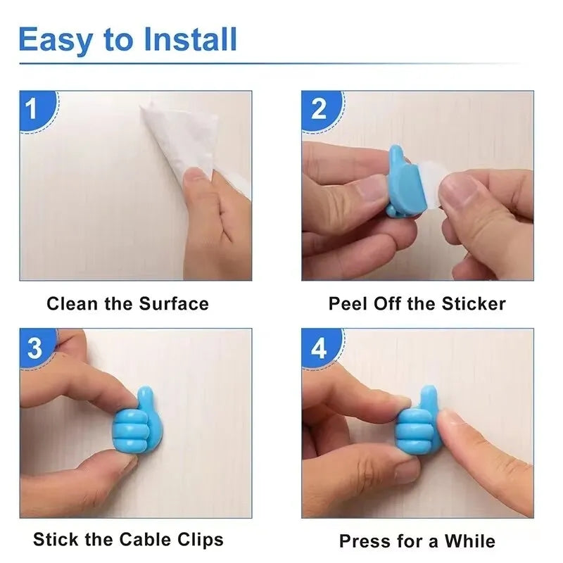 Pack of 10 pieces Thumb mini cable organizer silicon USB cable management multi purpose thumb holder