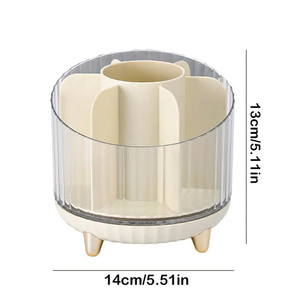 Rotating brush and lipstick holder