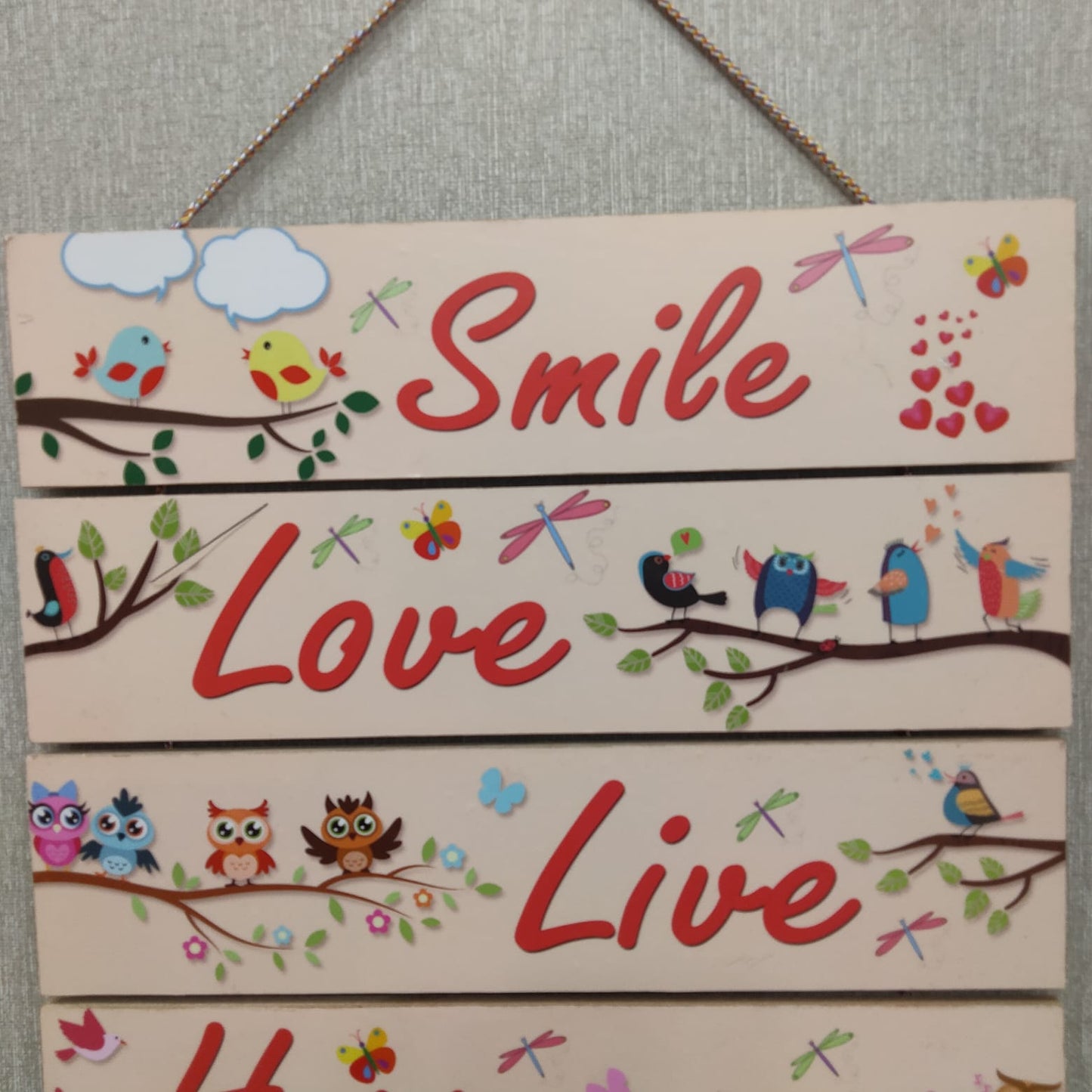 Smile Love live happy quotation hanging- wall decoration hanging