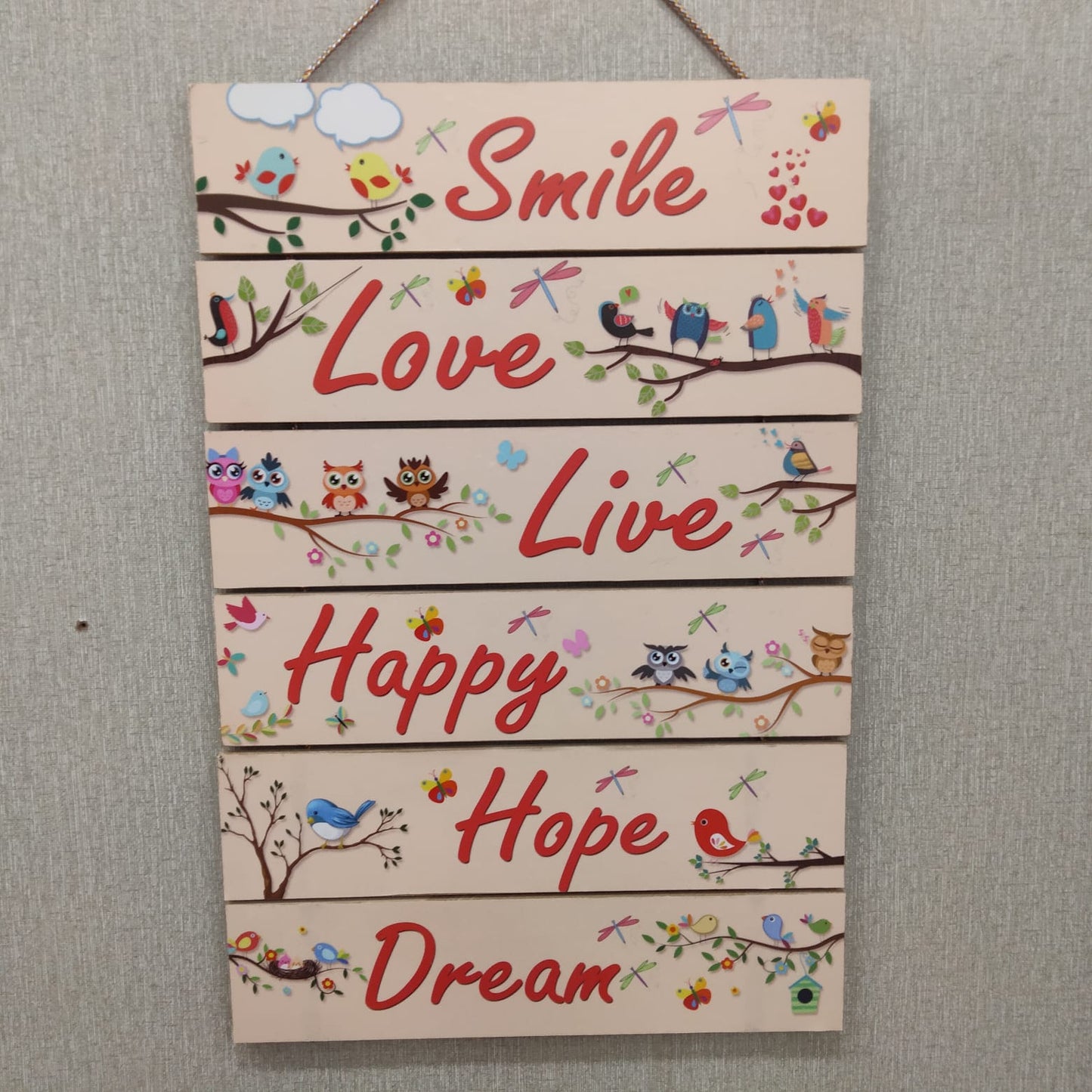 Smile Love live happy quotation hanging- wall decoration hanging