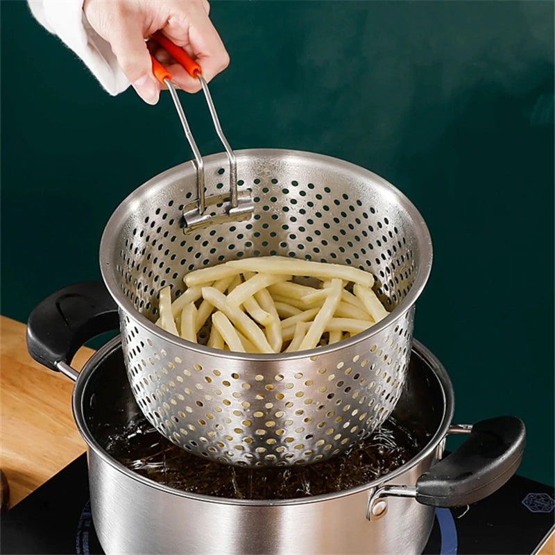 Stainless Steel Steamer And Frying Basket.