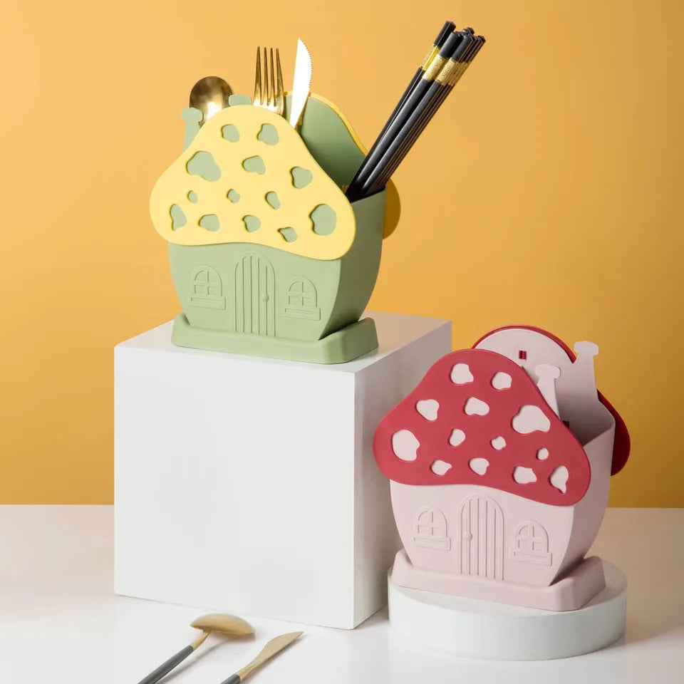 Mushroom design cutlery holder random colour