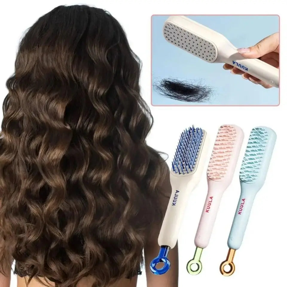 Multipurpose Self Cleaning Hairbrush