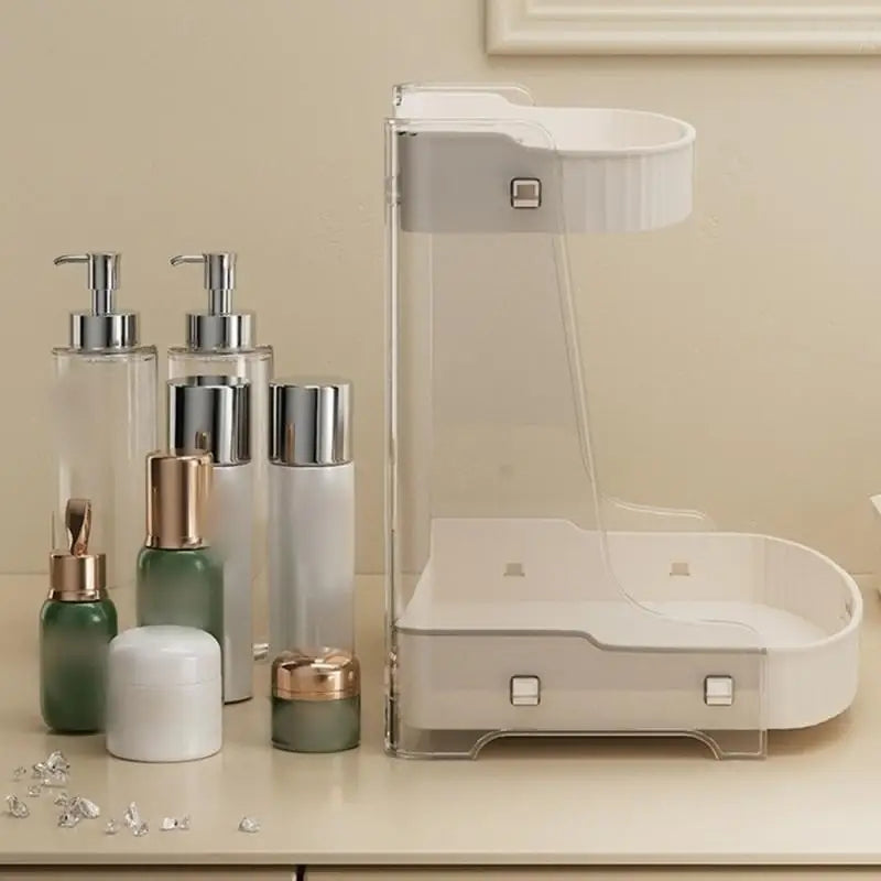 2 layer desktop cosmetics organizer