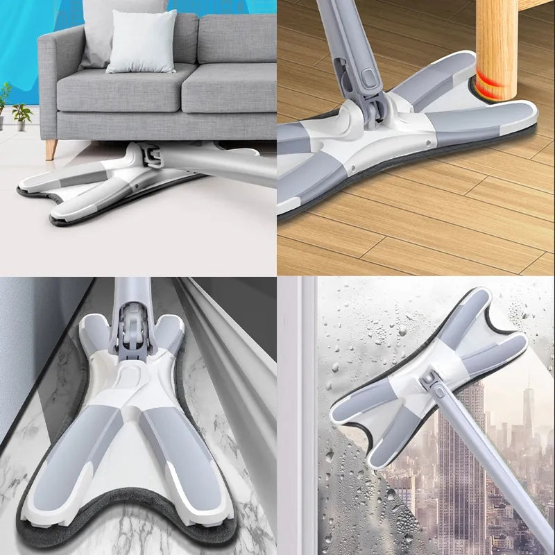360 degree flat floor mop X type squeeze mop