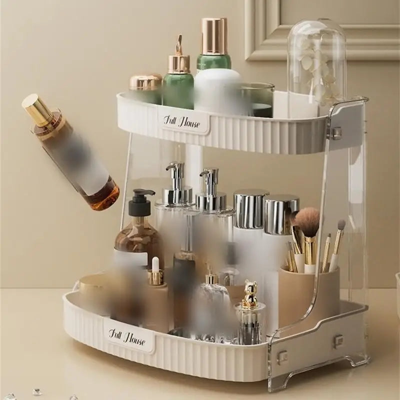 2 layer desktop cosmetics organizer
