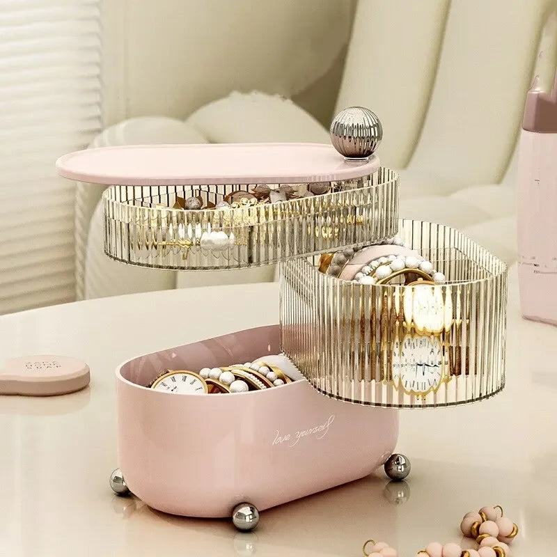 Multi Layer Rotating Desktop Cosmetic Organizer