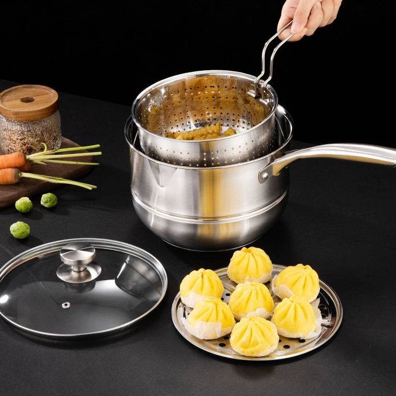 Stainless Steel Steamer And Frying Basket.