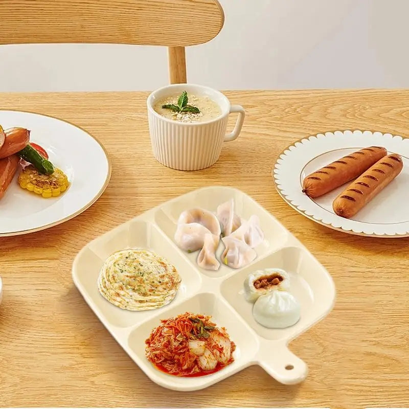 High quality 4 portions serving tray - Plastic body serving Tray