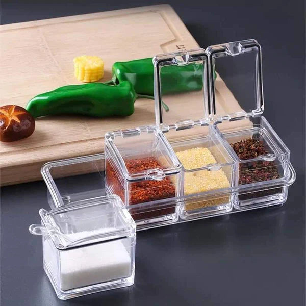 Acrylic high quality 4 grid spices rack