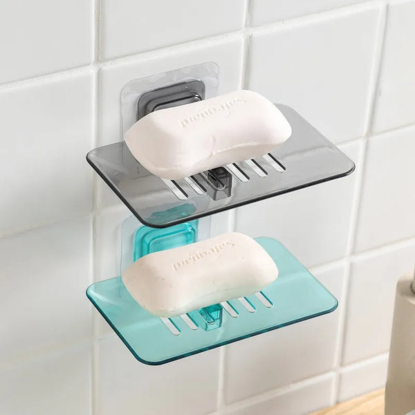 Transparent wall mounted soap holder