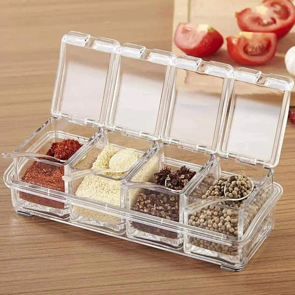 Acrylic high quality 4 grid spices rack