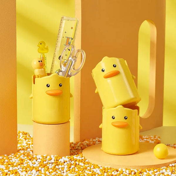 Multi purpose duck holder beautiful yellow color duck pen holder