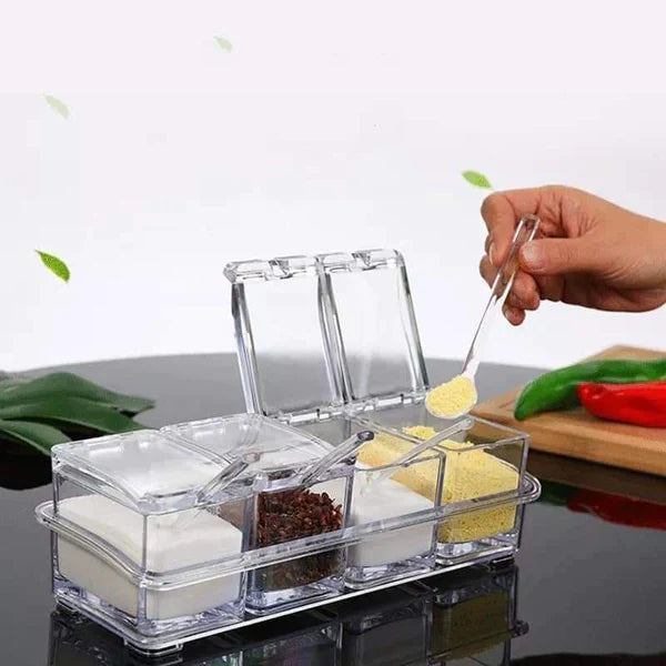 Acrylic high quality 4 grid spices rack