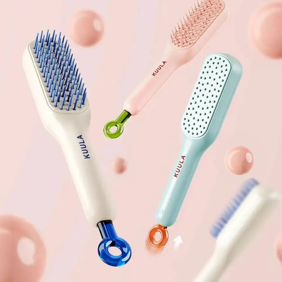 Multipurpose Self Cleaning Hairbrush