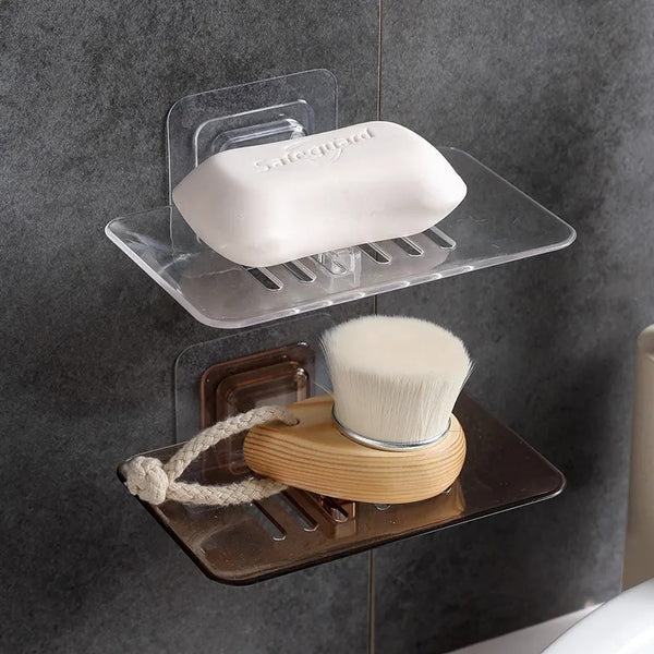 Transparent wall mounted soap holder