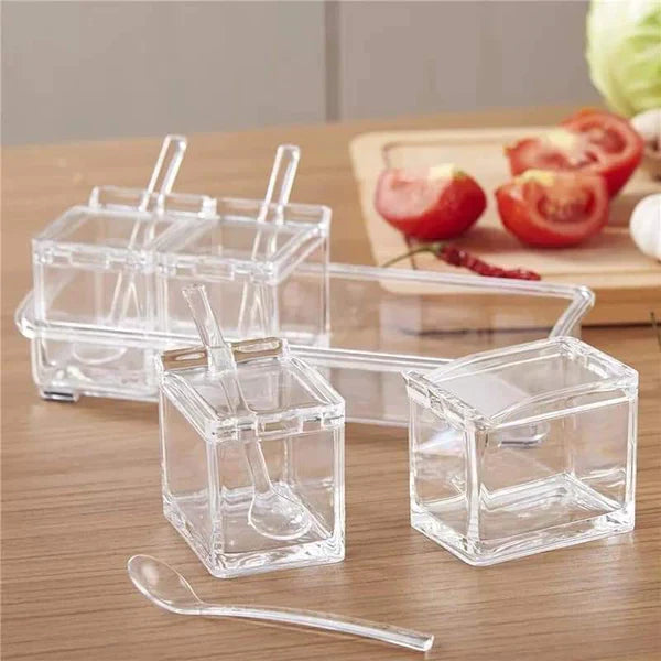Acrylic high quality 4 grid spices rack
