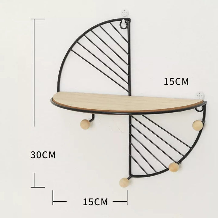 Wall mounted shelf with keyholder
