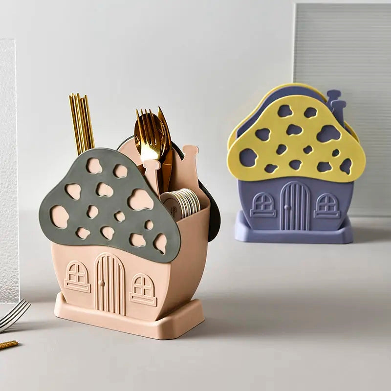 Mushroom design cutlery holder random colour