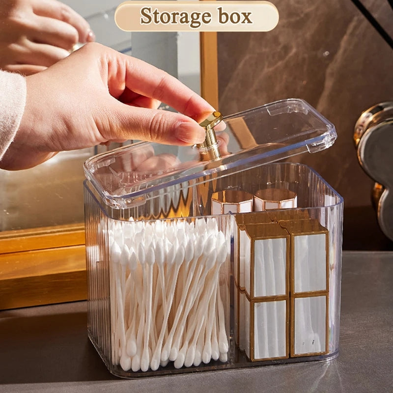 Cotton bud holder + cosmetics organizer