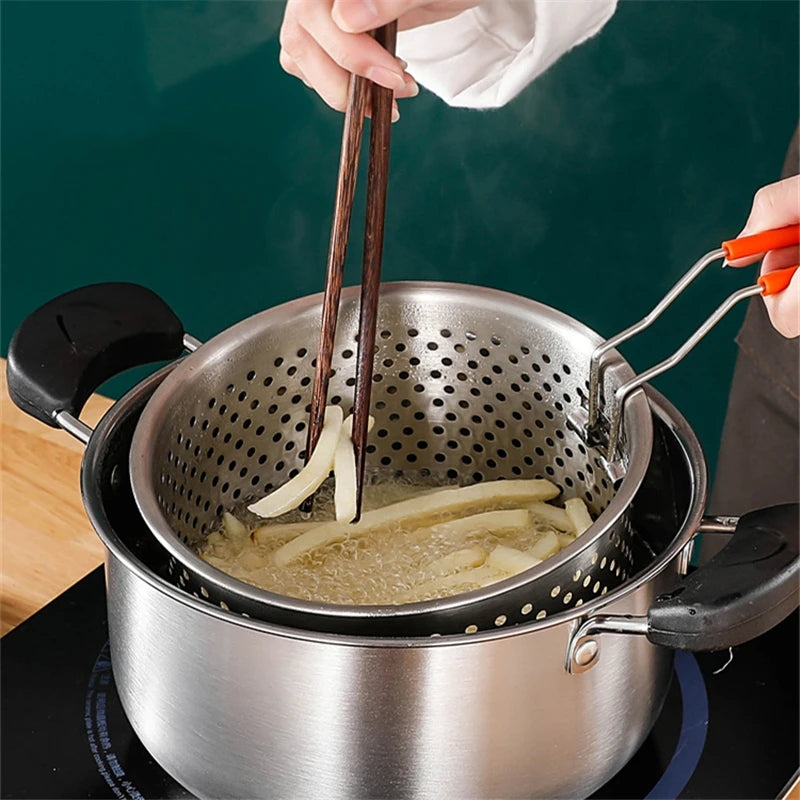 Stainless Steel Steamer And Frying Basket.