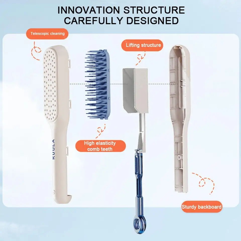 Multipurpose Self Cleaning Hairbrush