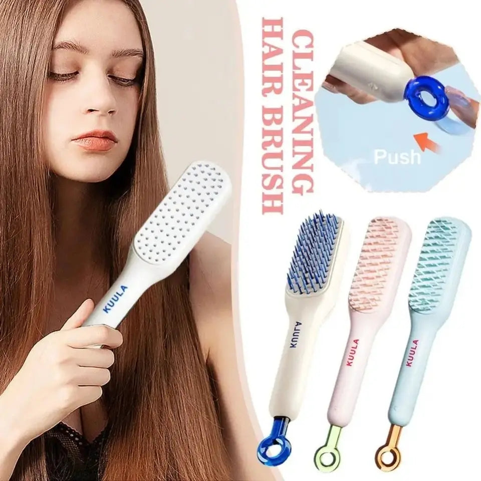 Multipurpose Self Cleaning Hairbrush