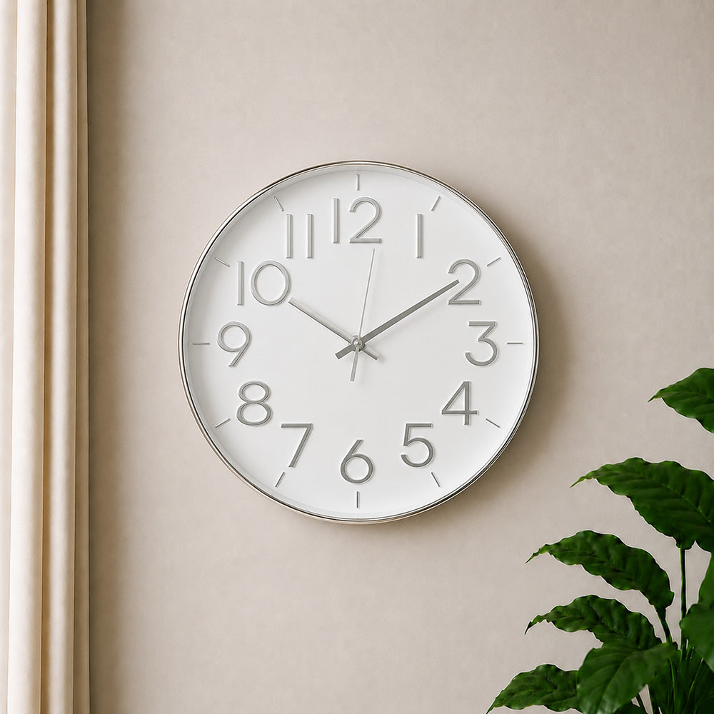 Modern Luxury Silent Wall Clock (12 Inches) – Ultra-Silent Metal Analog Decorative Clock for Living Room & Office