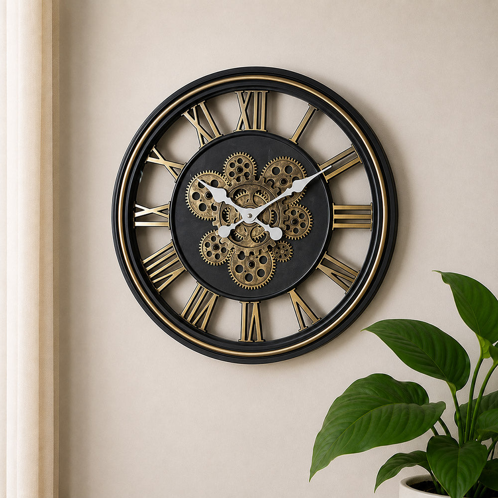 Modern Luxury Silent Wall Clock (18 Inches) – Ticking-Free Battery-Operated Decorative Analog Clock for Living Room and Office