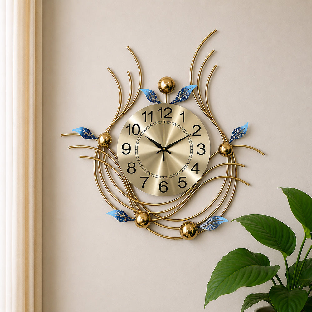 Modern Luxury Silent Metal Wall Clock (22 × 22 Inches) – Large Square Ticking-Free Battery-Operated Decorative Analog Clock for Living Room & Office