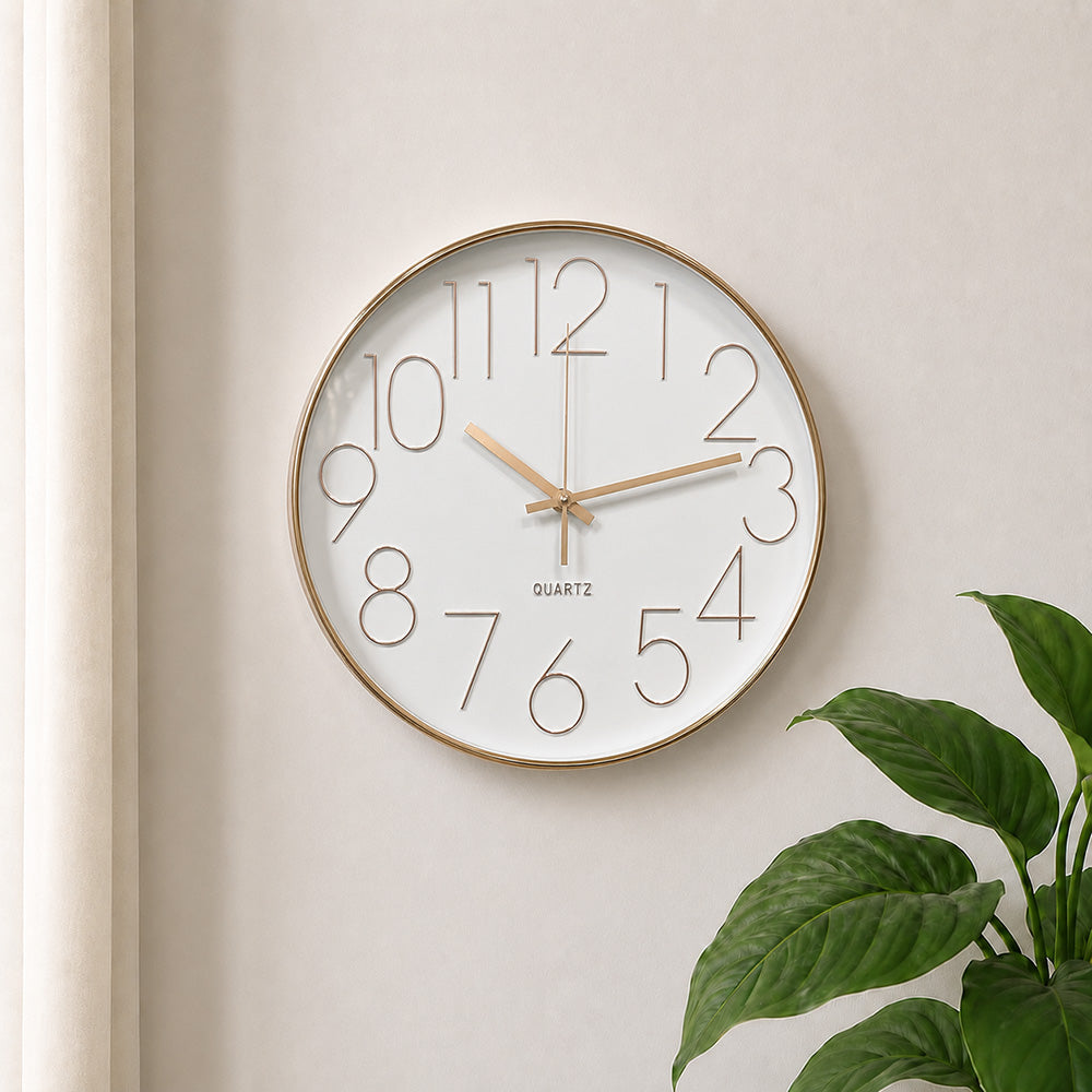 Silent Quartz Metal Wall Clock – Modern Luxury Analog Decorative Wall Clock for Living Room, Bedroom & Office