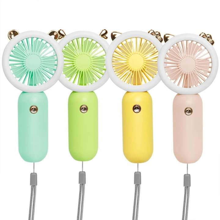 Portable led light fan rechargeable fan with led light