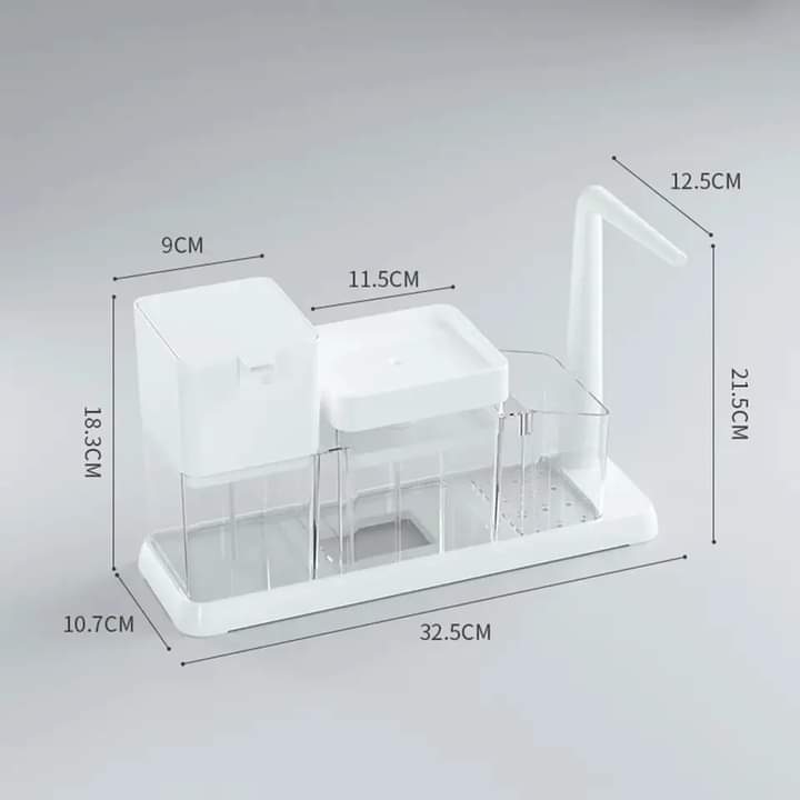 Kitchen caddy with hand wash dispenser